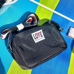 ✨️Brighton Black Crossbody with White Heart-Print Strap